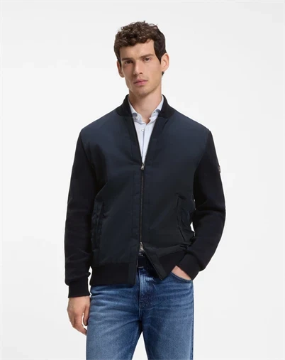 Hugo Boss - Cotton-Knit Hybrid Jakke - Dark Blue 